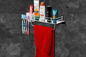 3010 Stainless Steel 3 in 1 Classic Multi Purpose Bathroom Shelfs (15 Inches)