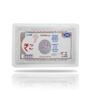 999 Pure Silver 2 Rupees Currency Note