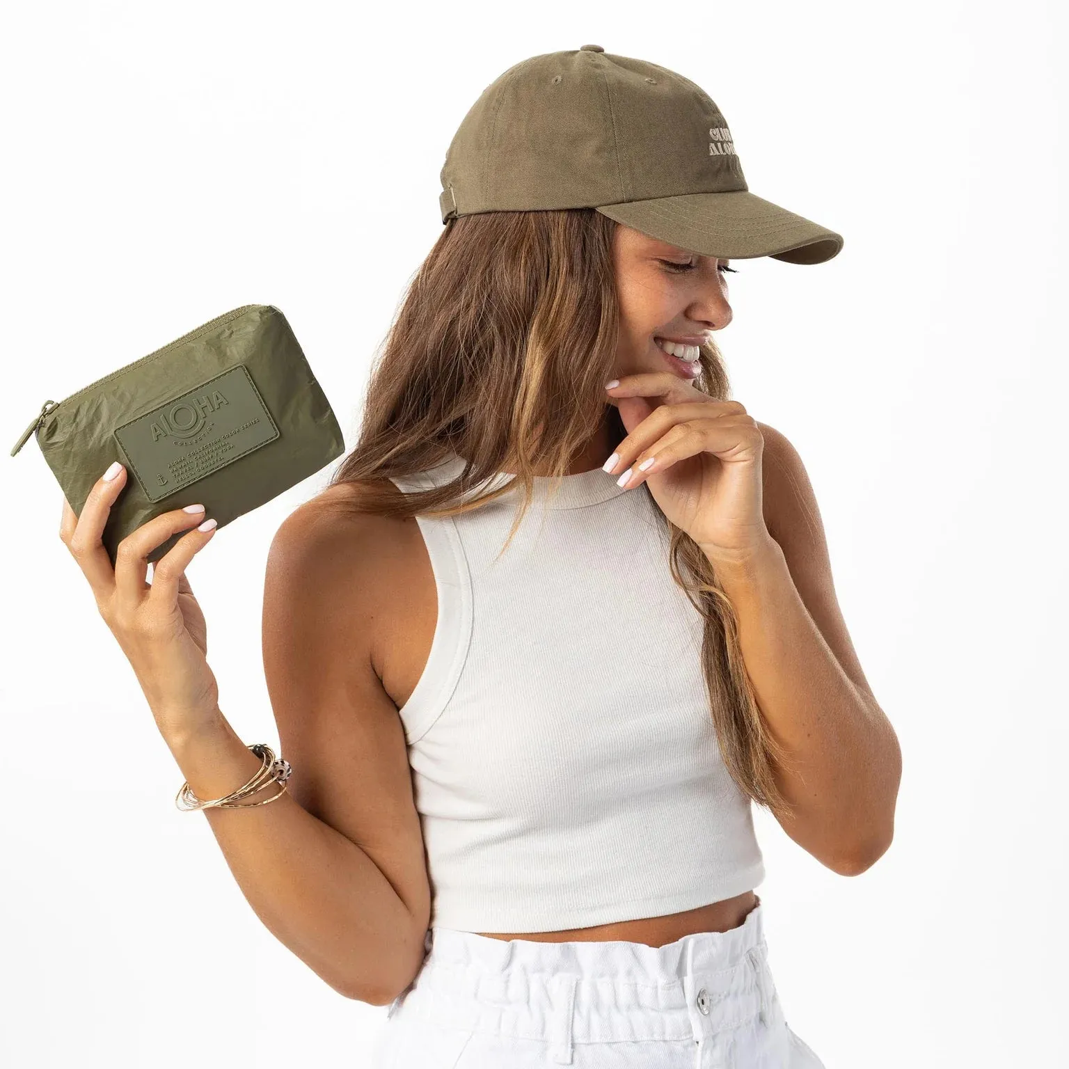 Aloha Mini Pouch in Monochrome Olive, Style #MNPCT200