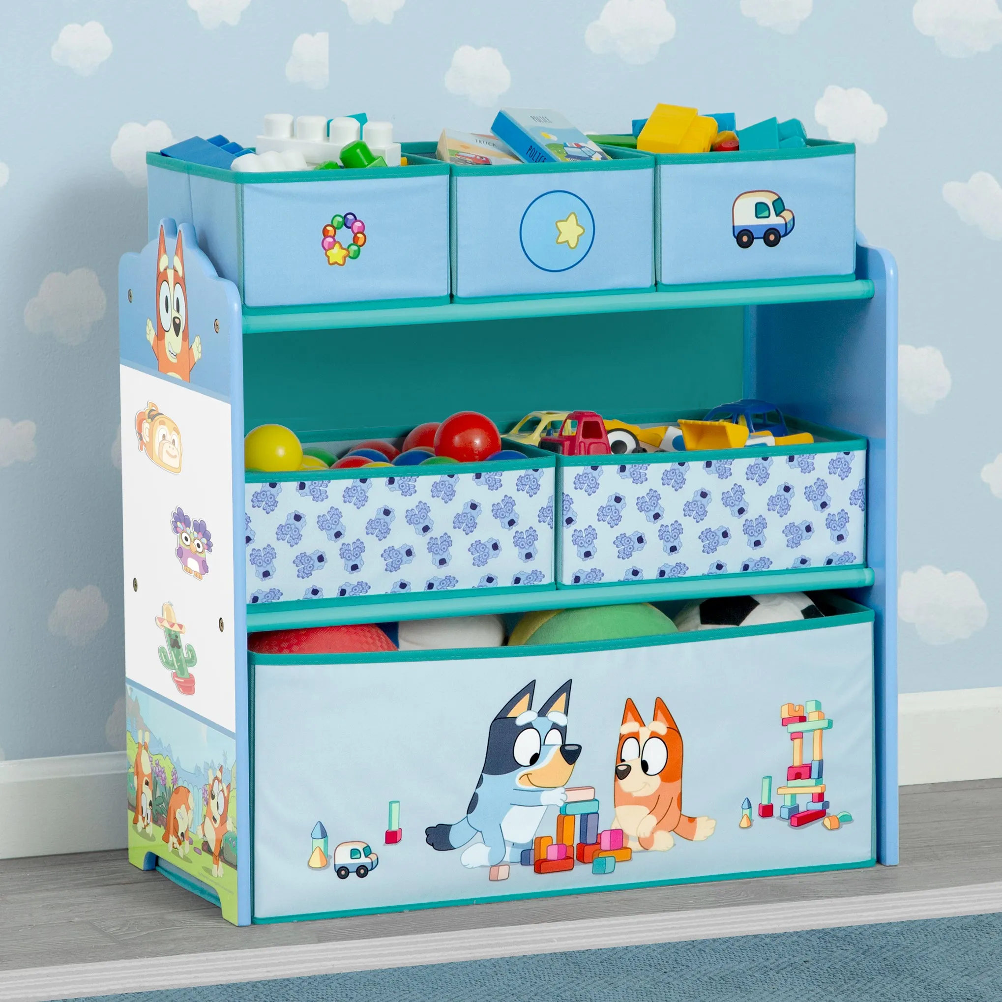 Bluey Design & Store 6 Bin Toy Storage Organizer