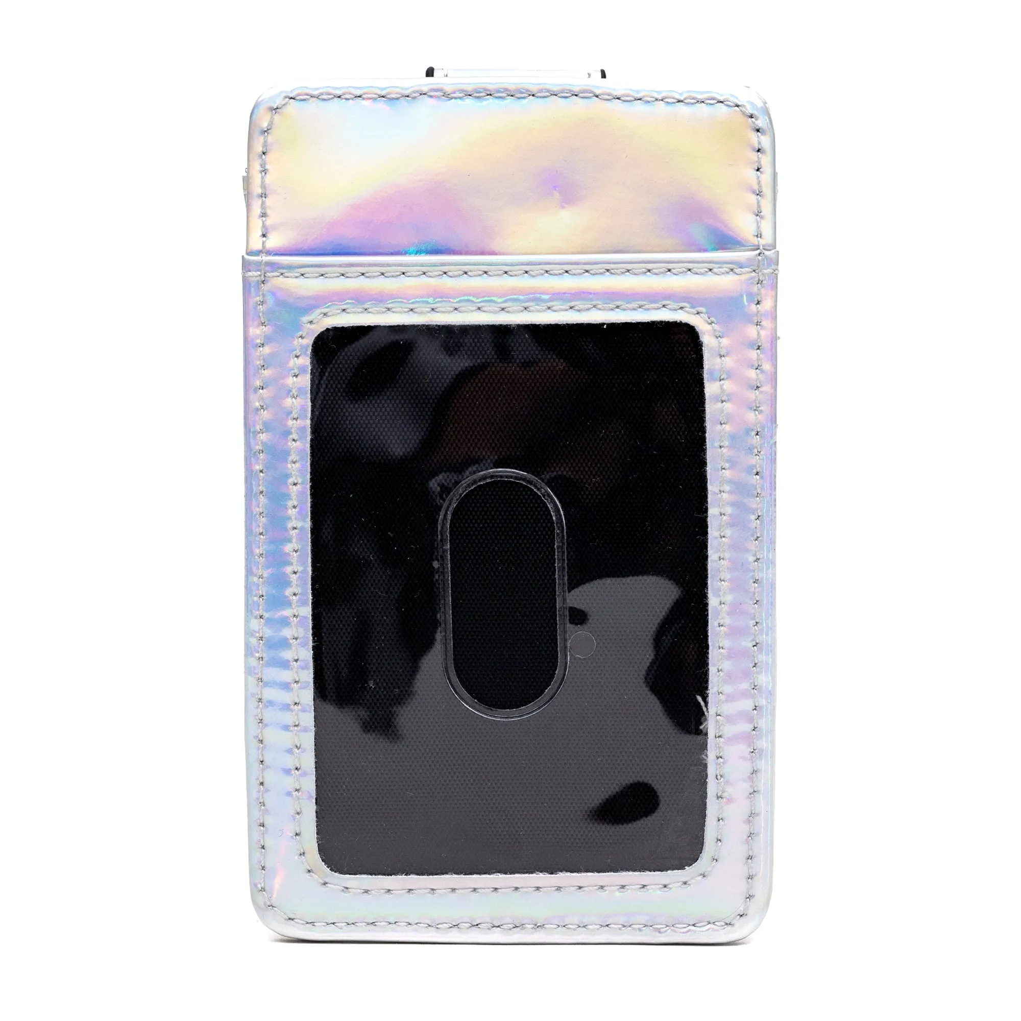 Disney Vegan Leather Wallet, ID Card Holder, Snow White Dopey Diamond Eyes Iridescent Holographic, Silver, 3.0" x 5.0"