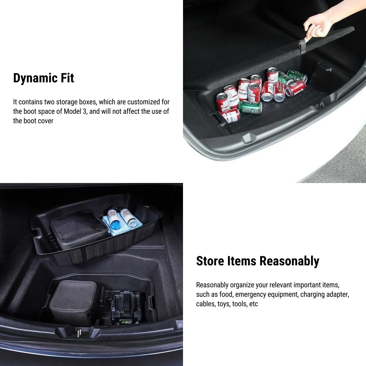 Double-Layer Trunk Organizer for Tesla Model 3