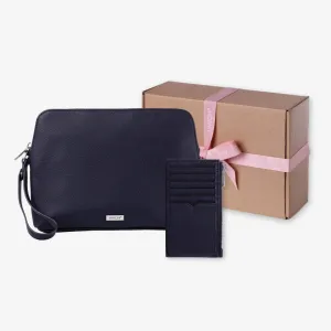 Everything Pouch & Mini Card Wallet - Black Gift Set