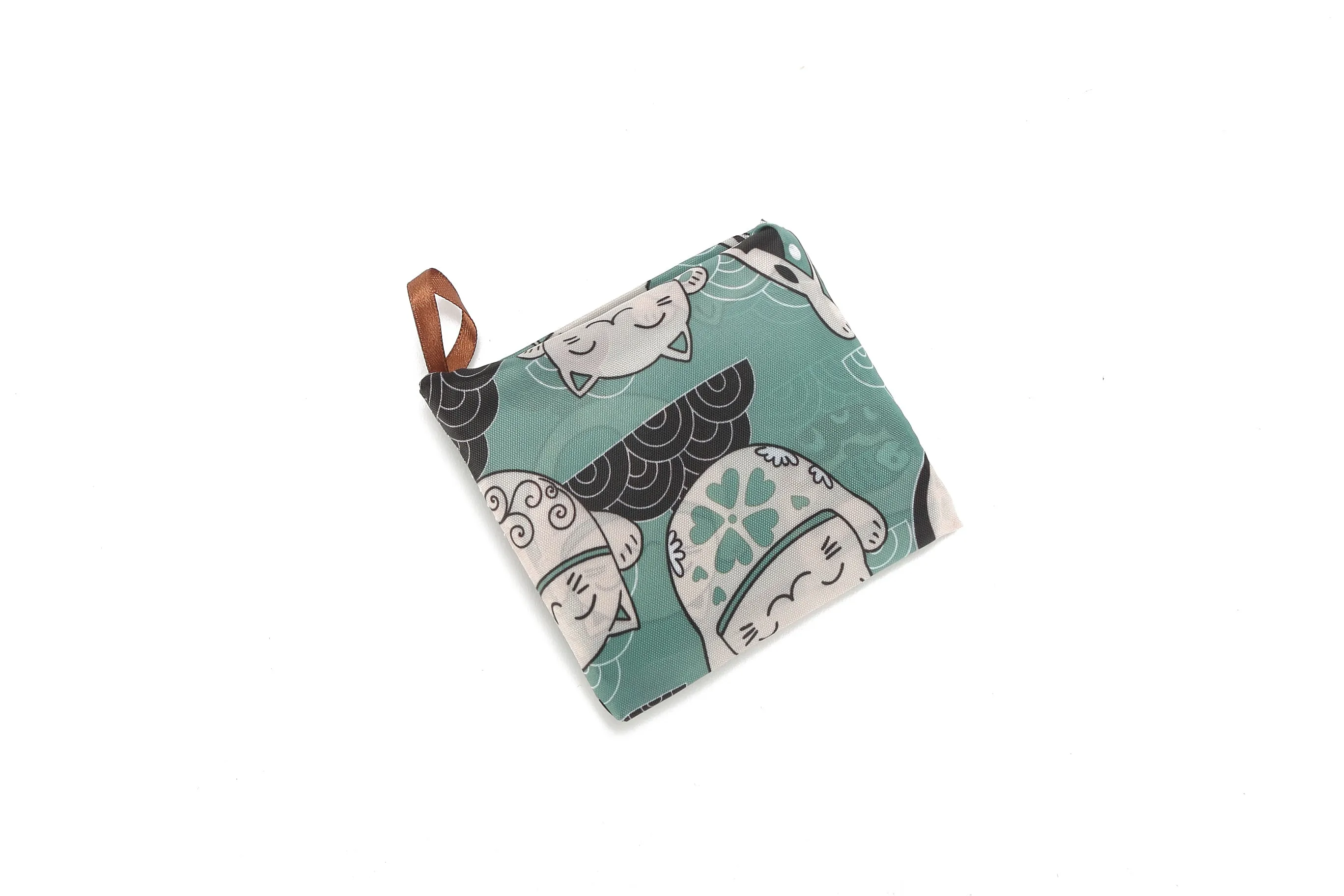 Foldable Bag Joy Lucky Cat Teal