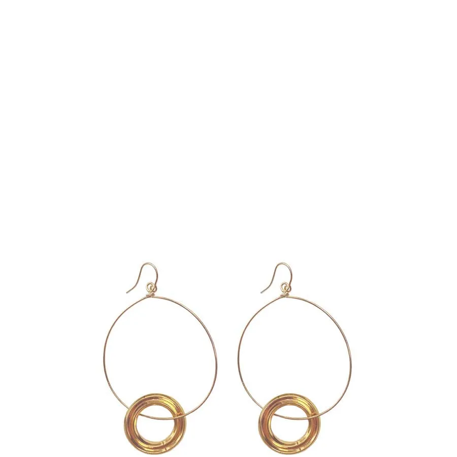 GOLD-PLATED HOOP EARRINGS WITH RINGLETS