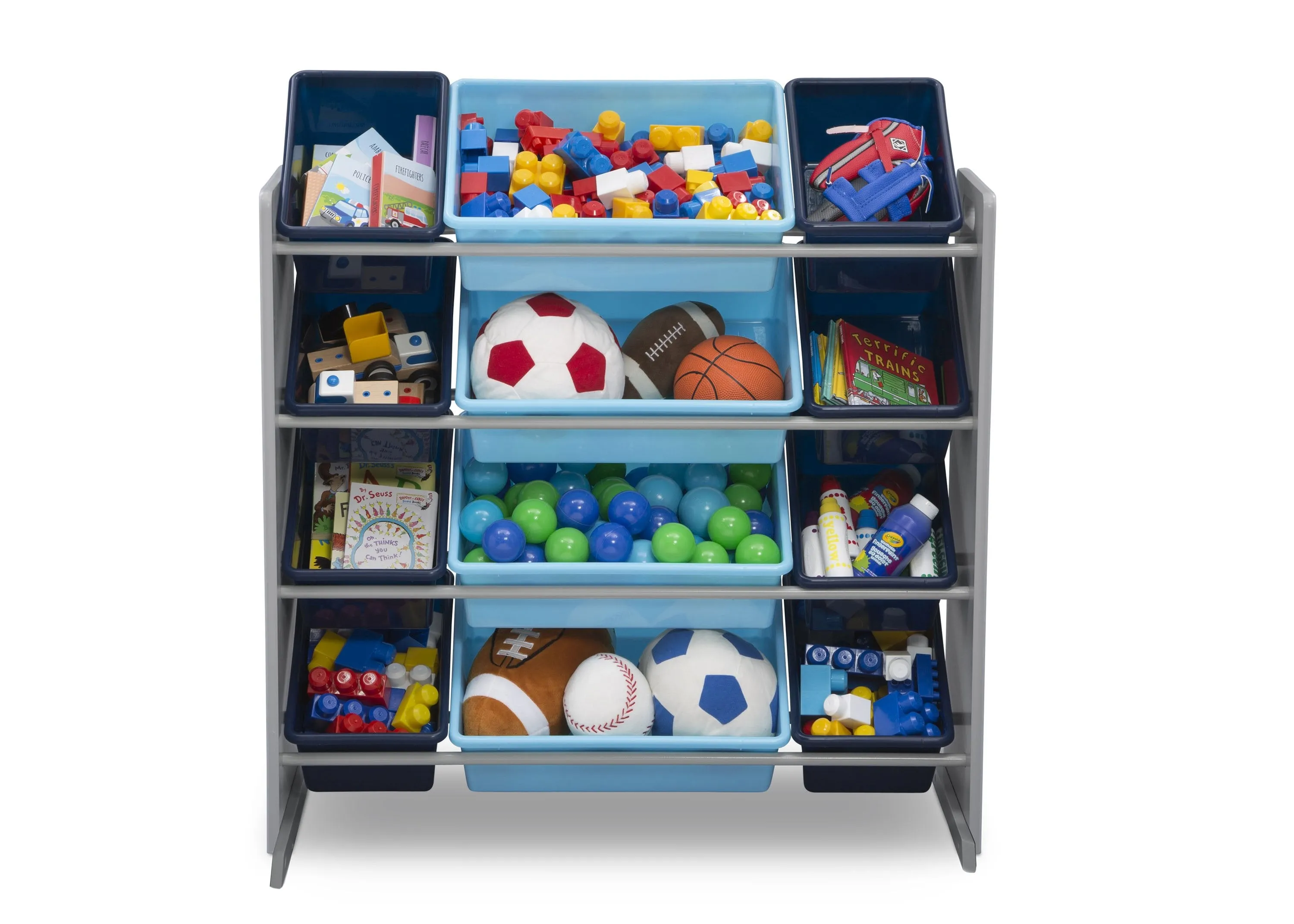 Kids Toy Storage Organizer with 12 Plastic Bins