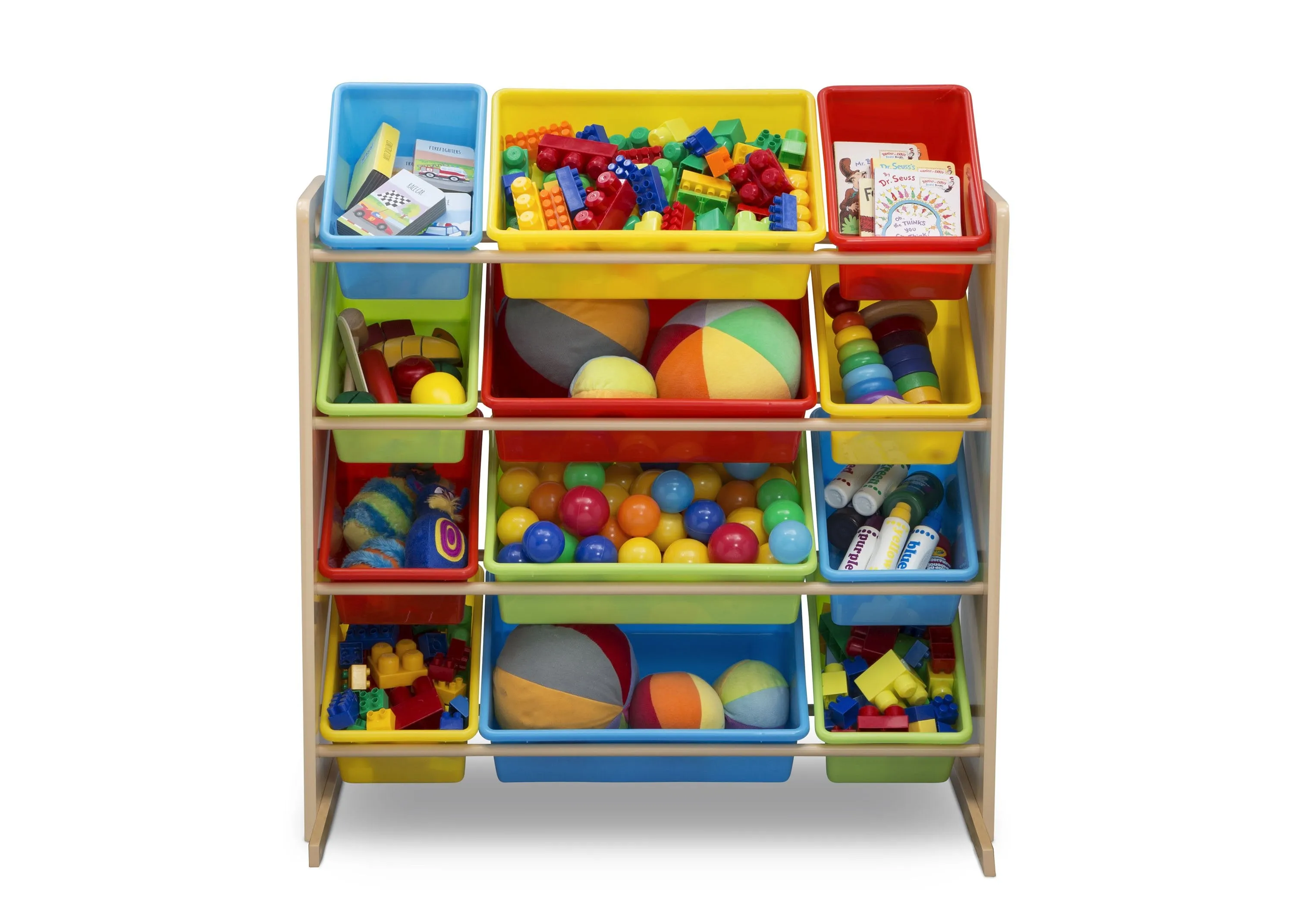 Kids Toy Storage Organizer with 12 Plastic Bins