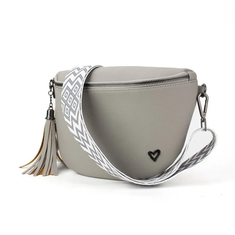 Kimberley Vegan Leather Crossbody Bag/Sling - Grey