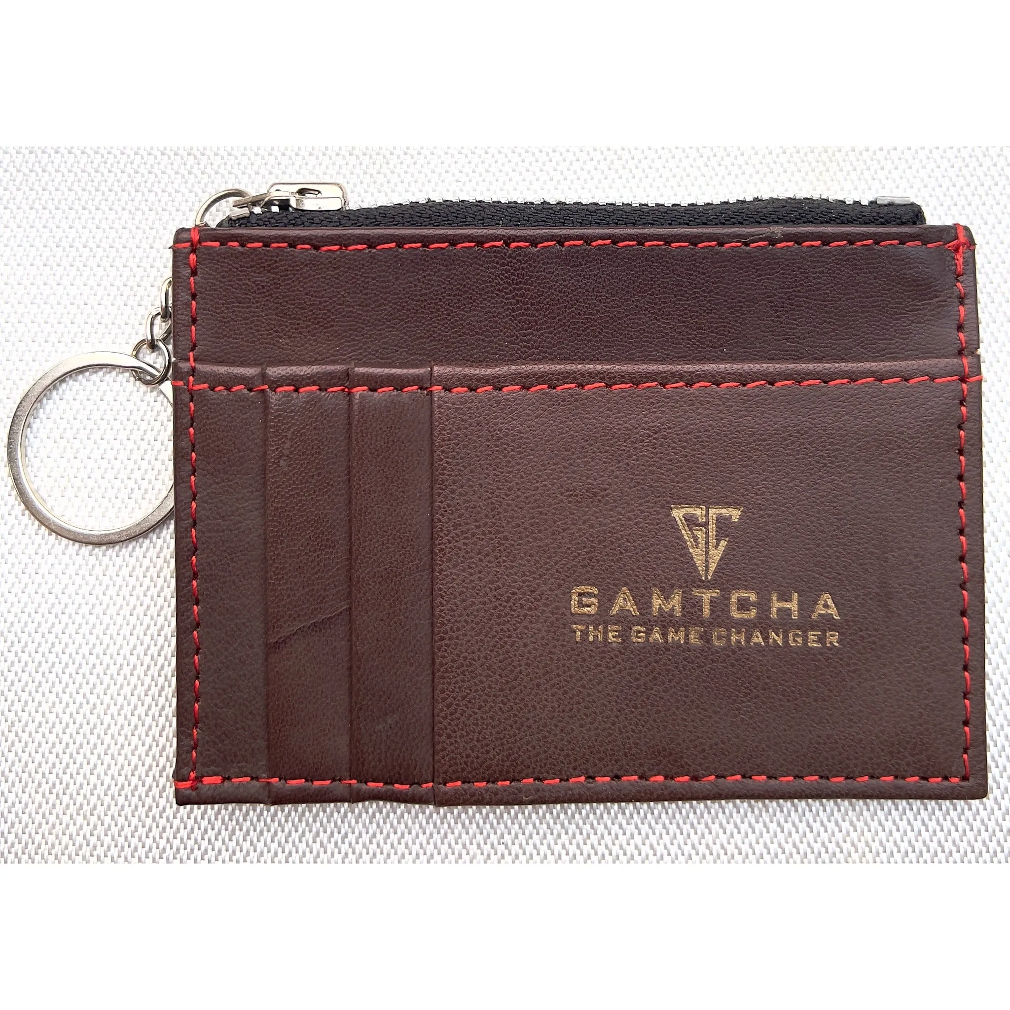 Leather Card Holder with Key Ring