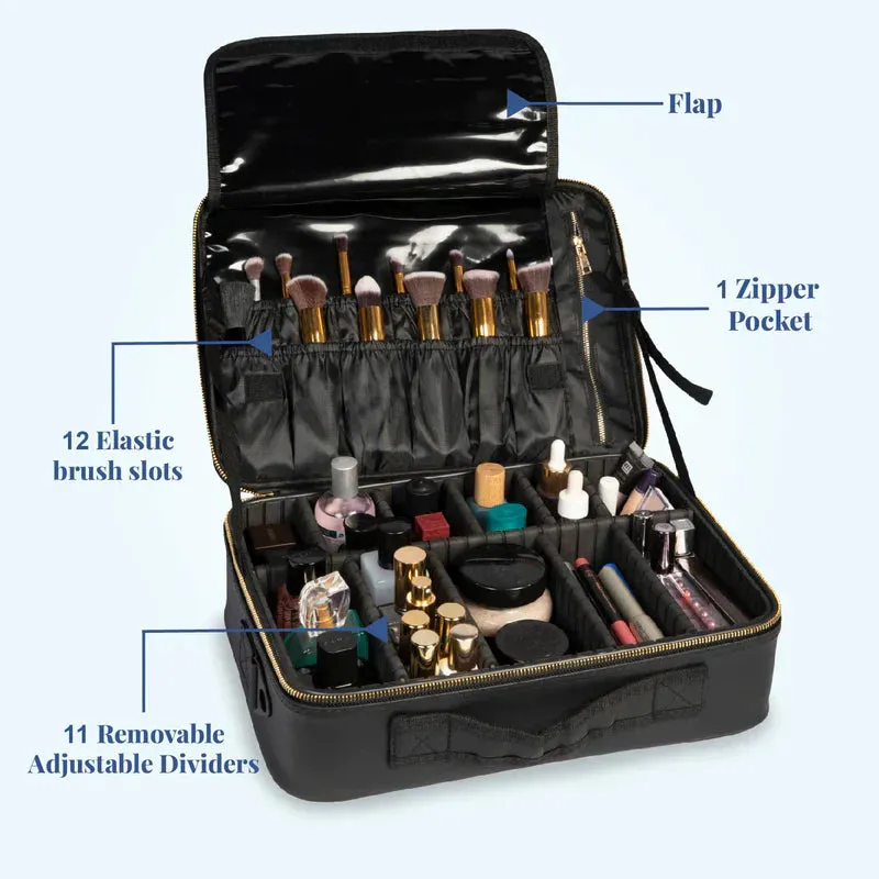 Makeup Storage Case with Adjustable Compartment