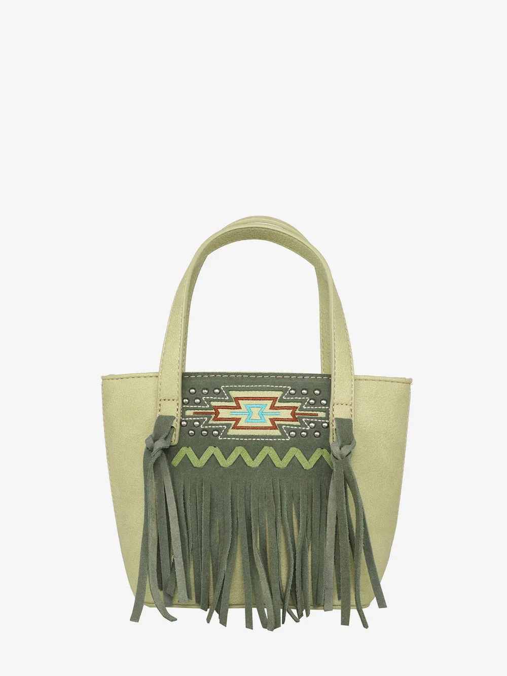 Montana West Aztec Embroidery Tassel Crossbody Mini Tote