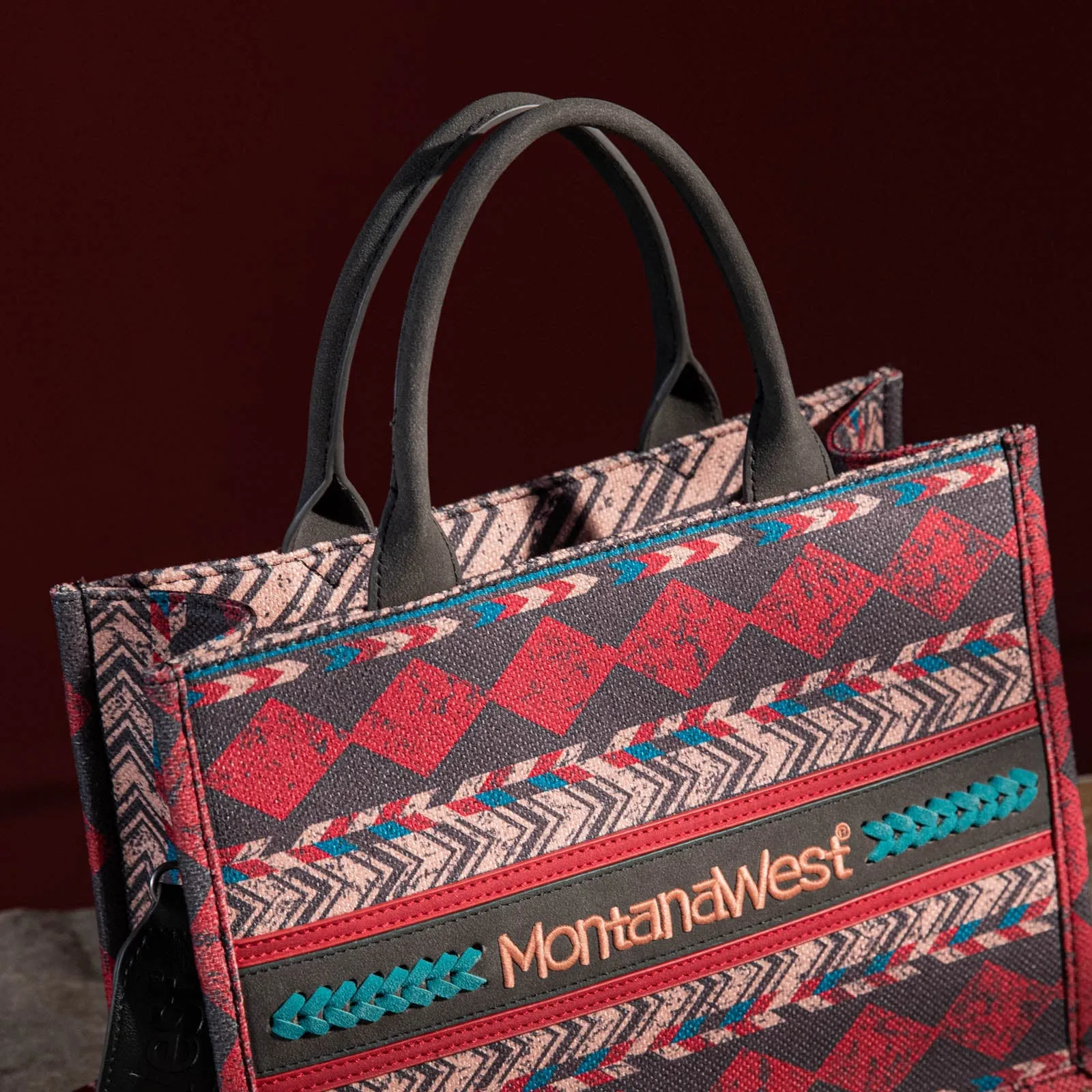 Montana West Southwestern Print Crossbody Tote Bag