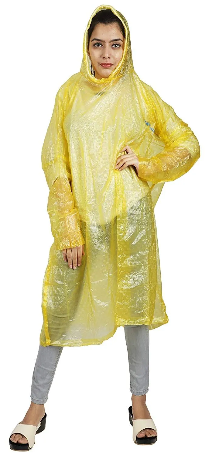 Romano nx PVC Waterproof Reusable Rain Ponchos Raincoat Rainwear Hooded Camping