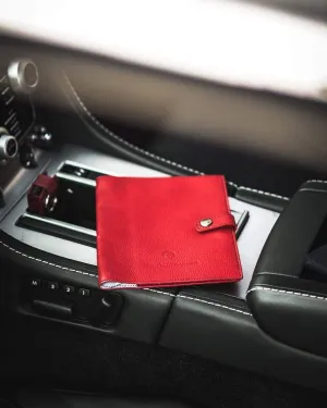 SLIM - Full-grain Leather Car Document Holder - Red