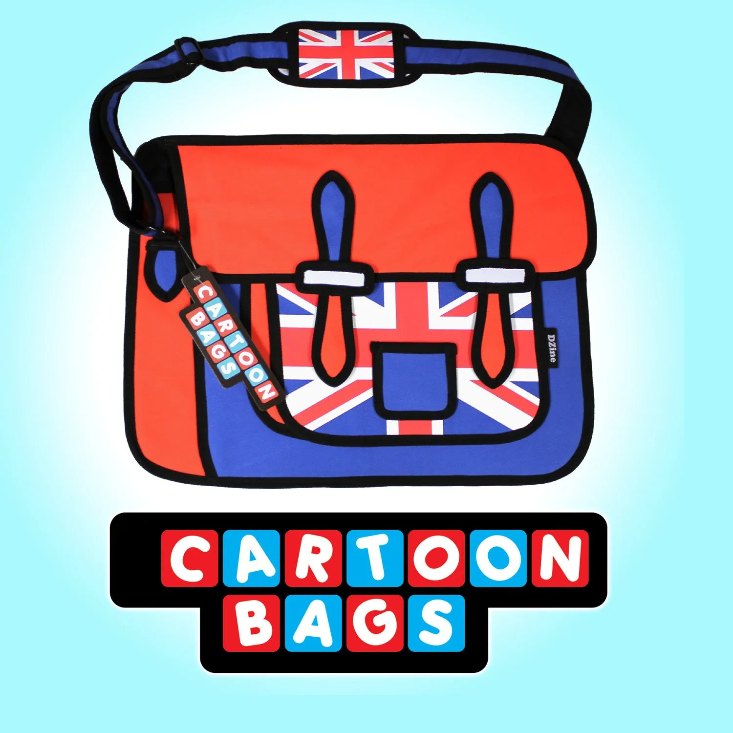 Union Jack Cartoon Messenger Bag